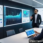 Home 21 생성형 AI를 통한 마케팅 캠페인 혁신 - **Prompt 1: AI-Powered Marketing Strategy Session**
A sleek, modern office environment with larg...