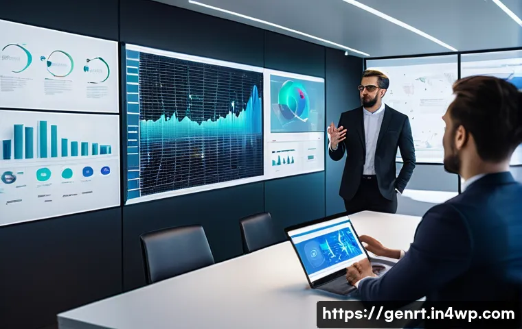 생성형 AI를 통한 마케팅 캠페인 혁신 - **Prompt 1: AI-Powered Marketing Strategy Session**
A sleek, modern office environment with larg...