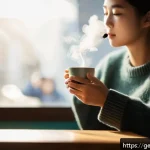Home 23 AI 기술을 활용한 스토리텔링 기법 - A warm, inviting scene of a cozy coffee shop interior bathed in soft natural sunlight, with a person...